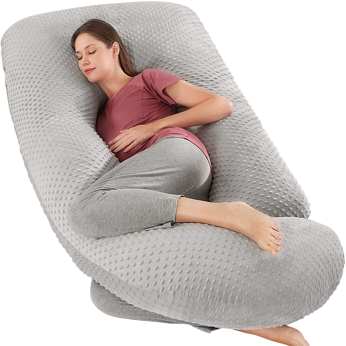 Elover Pregnancy Pillow Pregnancy Must Haves Full Body Maternity Support Pillow For Pregnant Women With Washable Velvet Cover Si