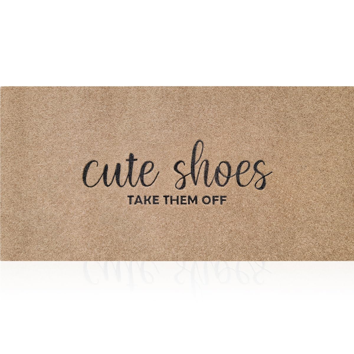 Indoor Door Floor Mat Welcome Doormat Cute Shoes Take Them Off Outdoor 18'X47 Brown Rugs Rectangular Rubber Non Slip Easy To Cle