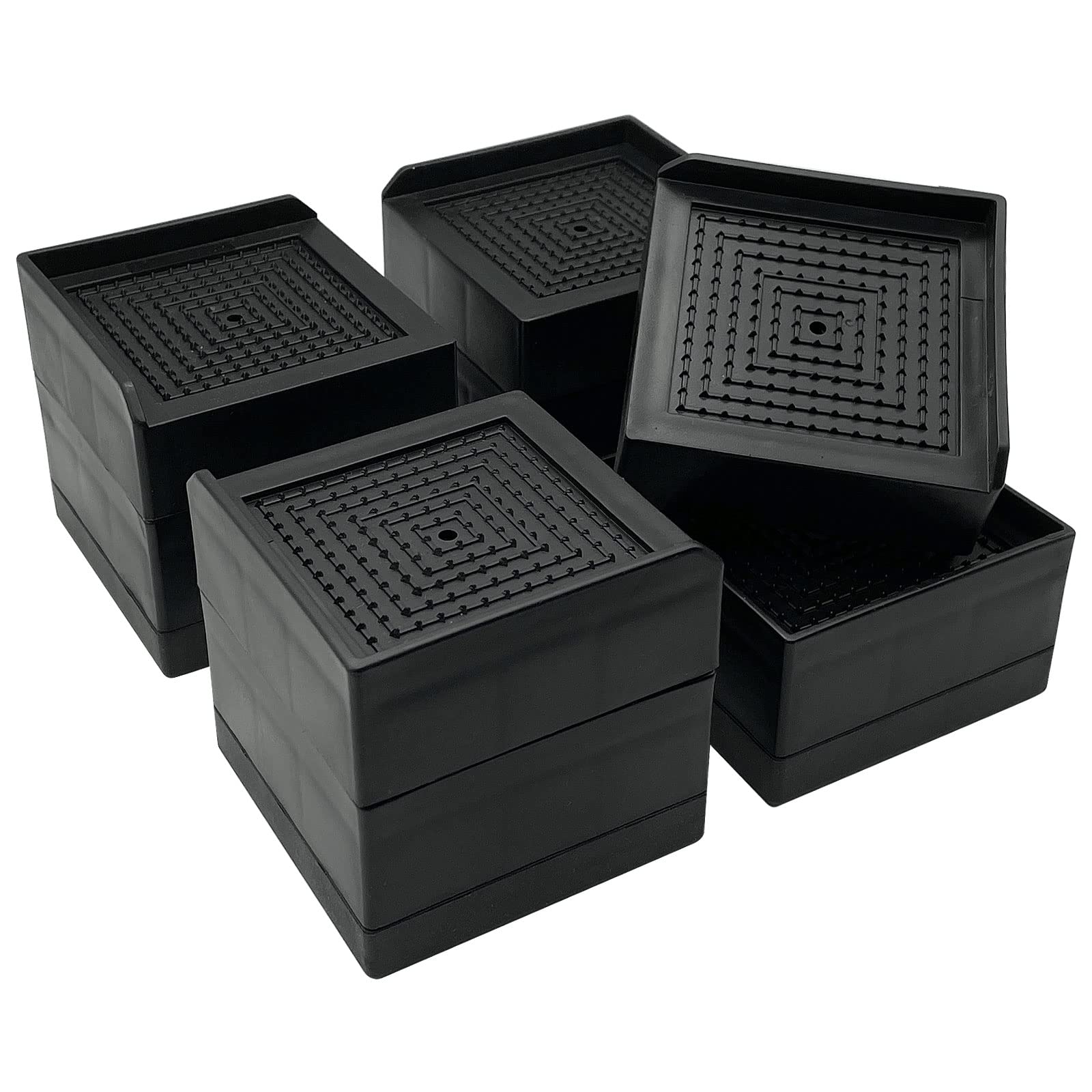 Jonhwi Bed Furniture Risers, Adjustable Raise Blocks, 1.5,3,4 And 6 Inch Stilts Heavy Duty For Bed Couch Desk Sofa Table, Suppor