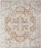 HomeRoots 521794 8 x 10 ft. Oriental Power Loom Washable Rectangle Area Rug Gold