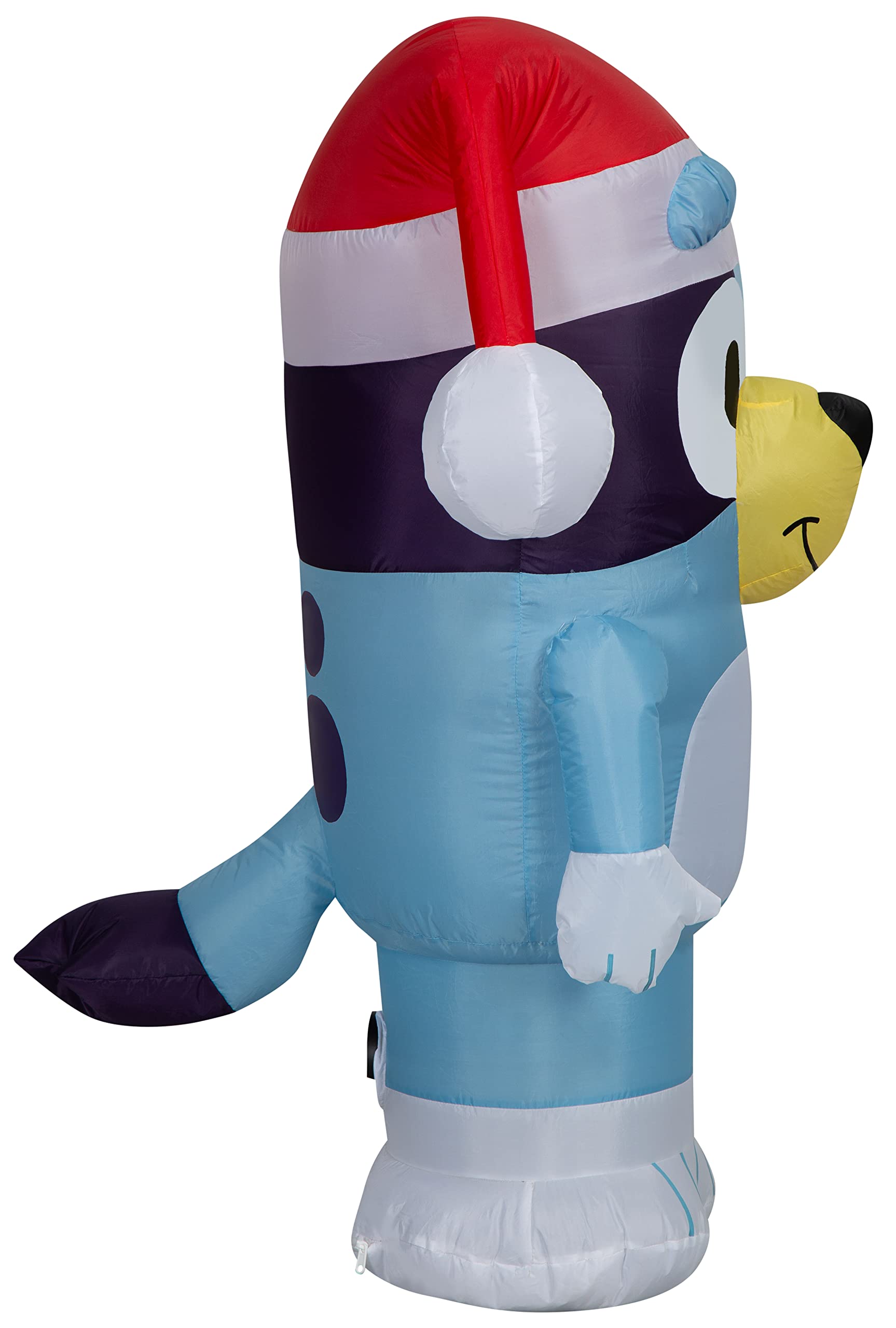 Bluey Christmas Airblown Inflatable In Santa Hat Bluey, 3.5 Ft Tall, Blue