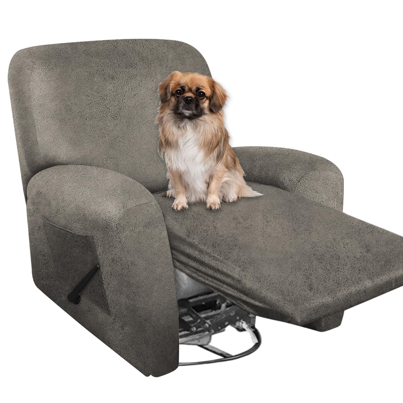 Anarachon Heavy Duty Recliner Chair Covers Leather Like, 4 Pieces Lazy Boy Recliner Cover For Recliner Chair, Soft Sofa Slipcove