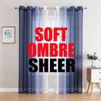 G2000 Sheer Curtains & Drapes 95 Inches Long Navy Blue And White Ombre Curtains For Bedroom Living Room Window Curtains Light Fi
