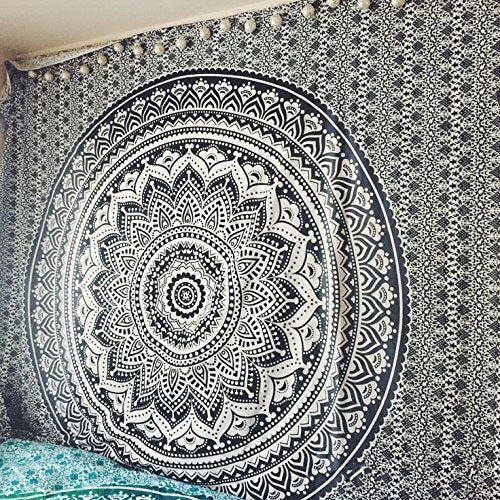 Popular Handicrafts Twin Hippie Mandala Wall Hanging Tapestry For Bedroom Bohemian Gypsy Hippy Indian Gold Ombre Design Bedsprea