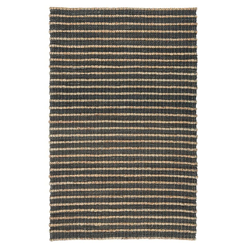 Kosas Home Alysa 30 x 96 Striped Jute Fabric Area Rug in Mineral Blue/Natural