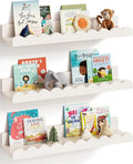 WooDinzo Nursery Book Shelves, Set of 3, Nursery Decor for Baby and Toddler, Scalloped Shelves, Book Shelf for Kids Rooms, Wall