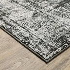 HomeRoots 508939 10 x 13 ft. Charcoal Rust Gray Blue Ivory & Brown Oriental Power Loom Stain Resistant Rectangle Area Rug
