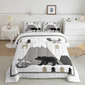 Cute Animals Full Size Comforter Set Cartoon Fox Bear Bedding Set For Kids Adults Teens Mountains And Trees Comforter Luxury Kid