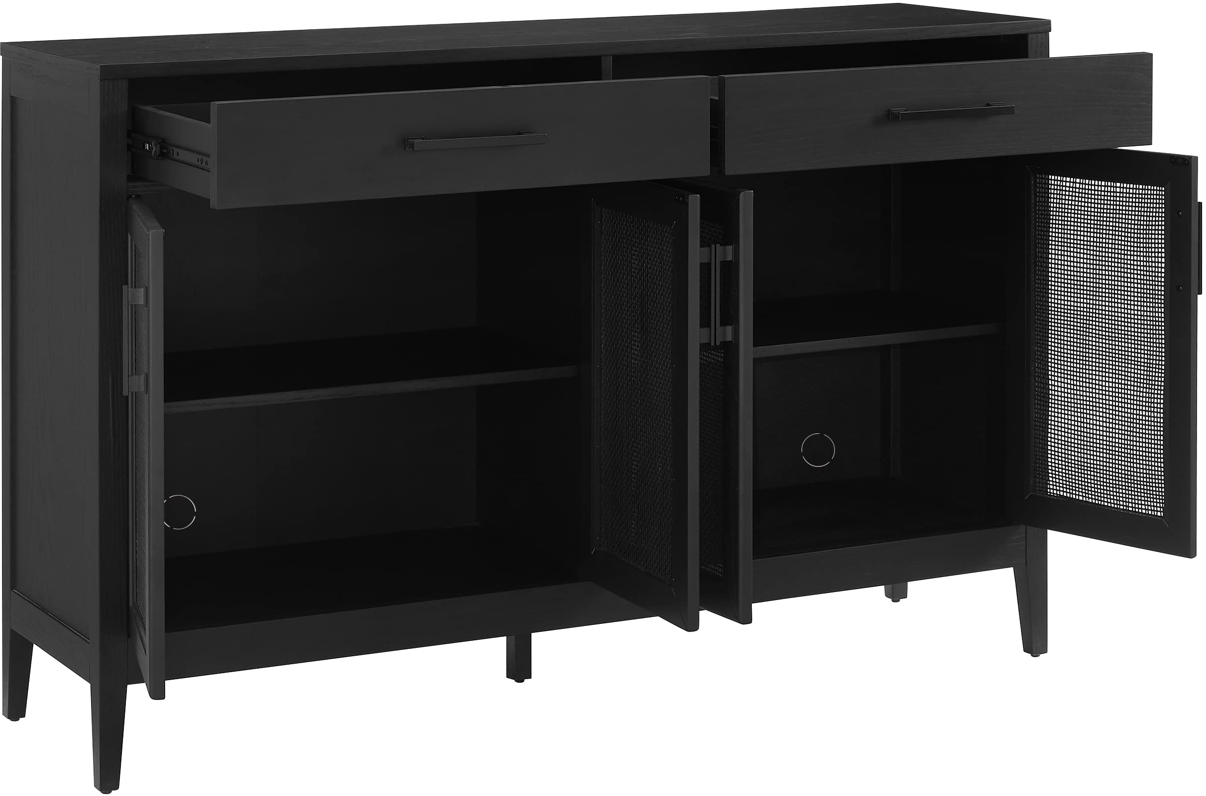 Crosley Furniture Milo Modern Sideboard Buffet Cabinet with Storage Cabinets and Drawers, Kitchen, Dining, Black
