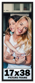 17x38 Frame Black Picture Frame - Complete Modern Photo Frame Includes UV Acrylic Shatter Guard Front, Acid Free Foam Backing Bo