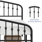 Yaheetech Full Bed Frames Metal Platform Bed With Victorian Style Wrought Iron Headboard And Footboard/Easy Assembly/No Box Spring Needed/Antique Gold Full Bed