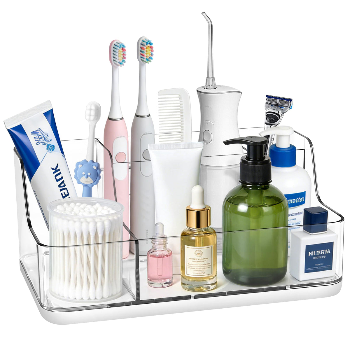 White Cosmetic Storage Box Dressing Table & Bathroom Counter Storage Lipstick & Brush Beauty Organizer Dressing Table Skincare O