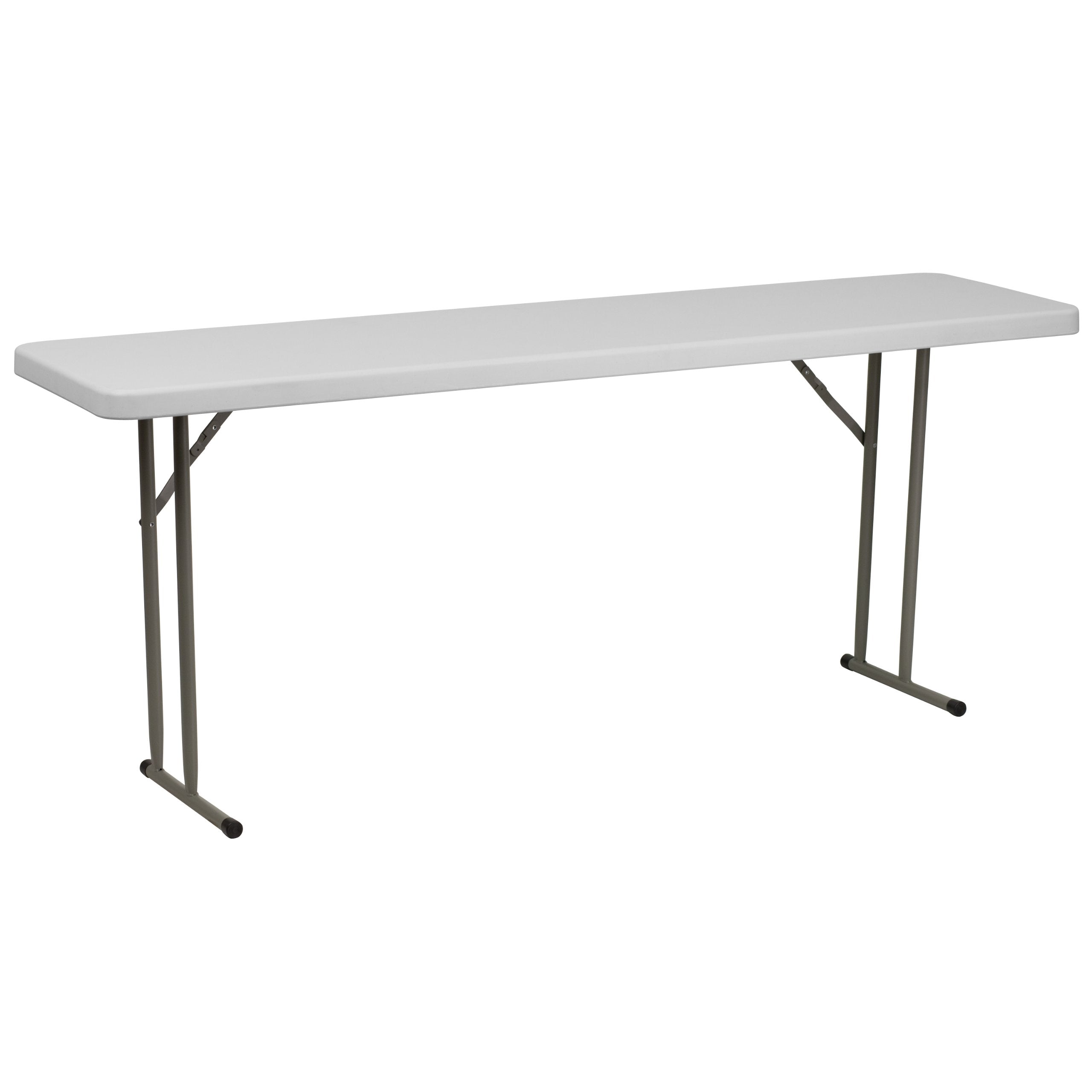 Flash Furniture Kathryn 10 Pack 6-Foot Rectangle Granite White Plastic Folding Training/Seminar Table