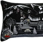 HomeRoots Grey 45' Black Aspen Nighttime Skyline Lumbar Decorative Pillow