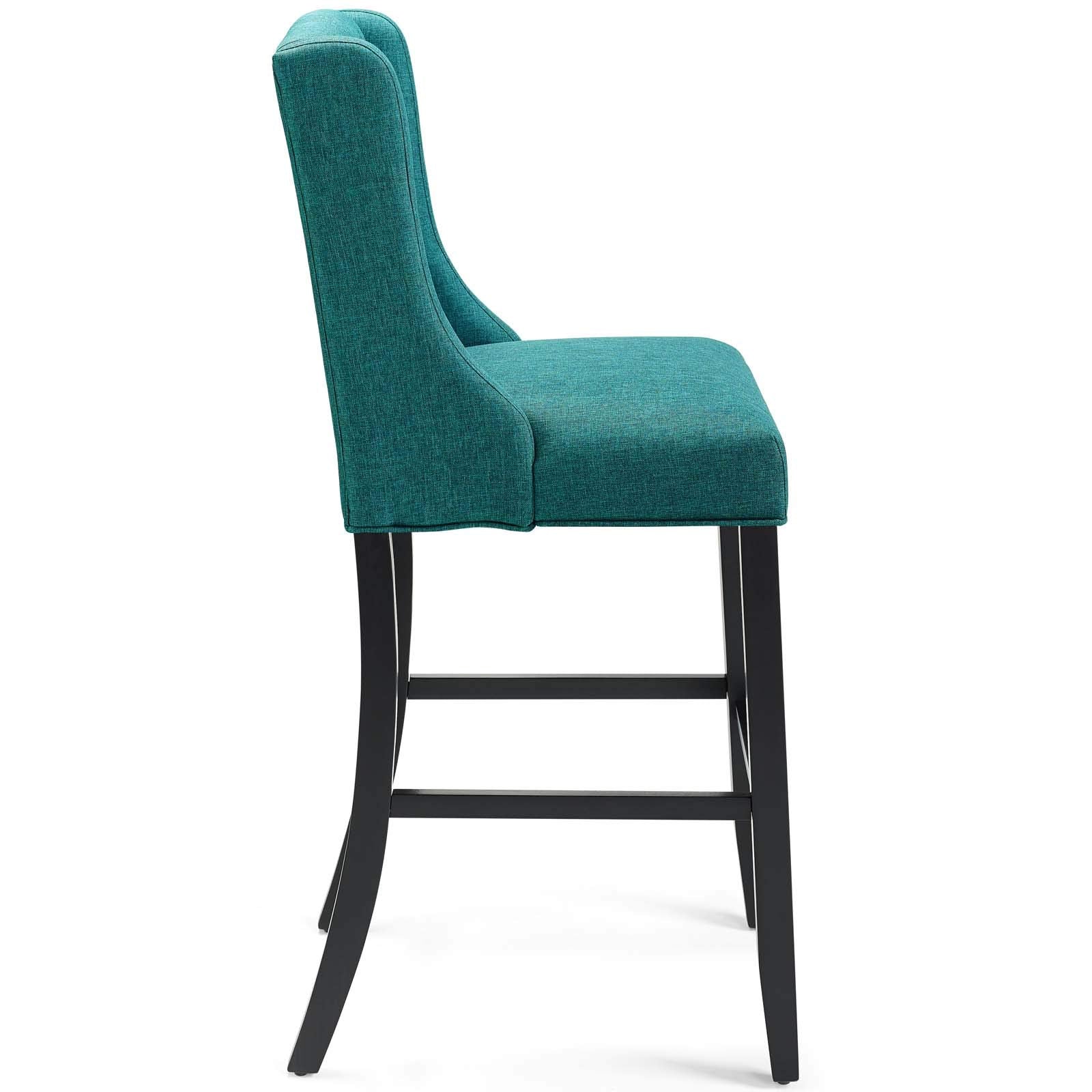 Modway Baronet Tufted Button Fabric Bar Stool In Teal