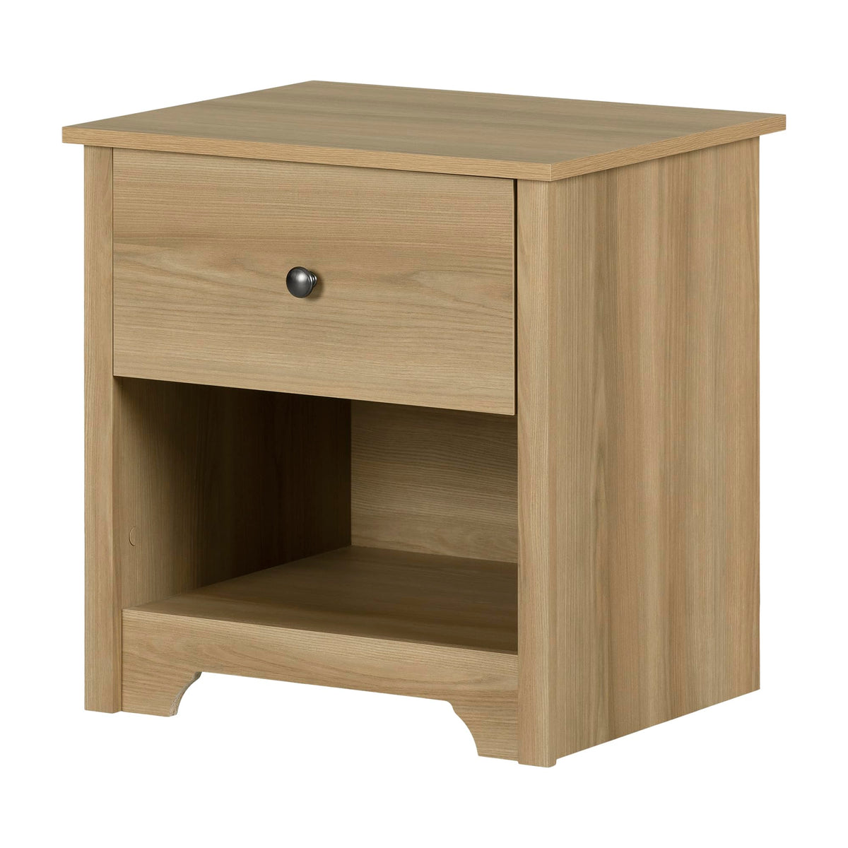 South Shore Vito 1-Drawer Nightstand-End Table With Storage, Natural Ash