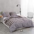 Simple&Opulence 100% Cotton Flannel Buffalo Check Duvet Cover Set, 3 Piece Bedding Set Including 1 Comforter Cover And 2 Pillow