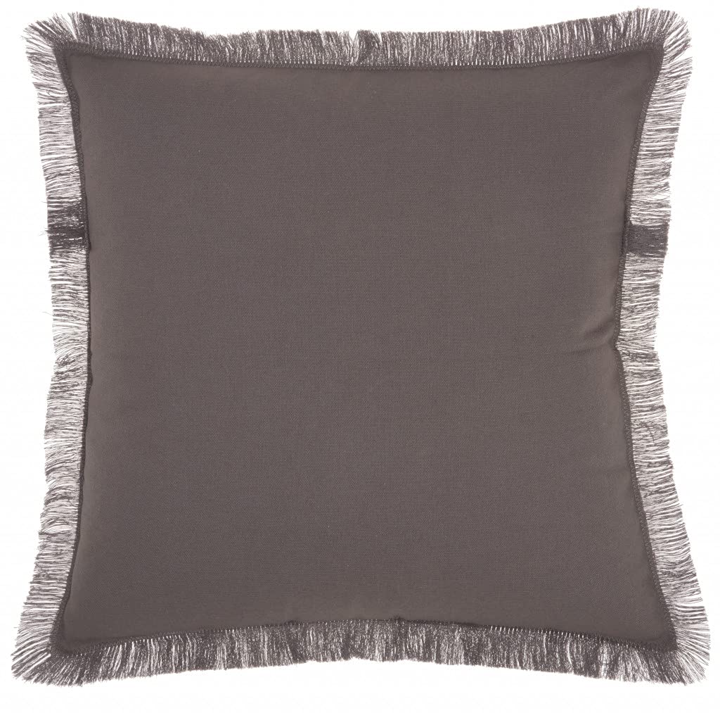 HomeRoots 100% Cotton Solid Charcoal Contemporary Throw Pillow