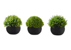 Monarch Specialties I 9552 Artificial Plant, 5' Tall, Grass, Indoor, Set of 3, Decorative, Green Plants, Black Pots