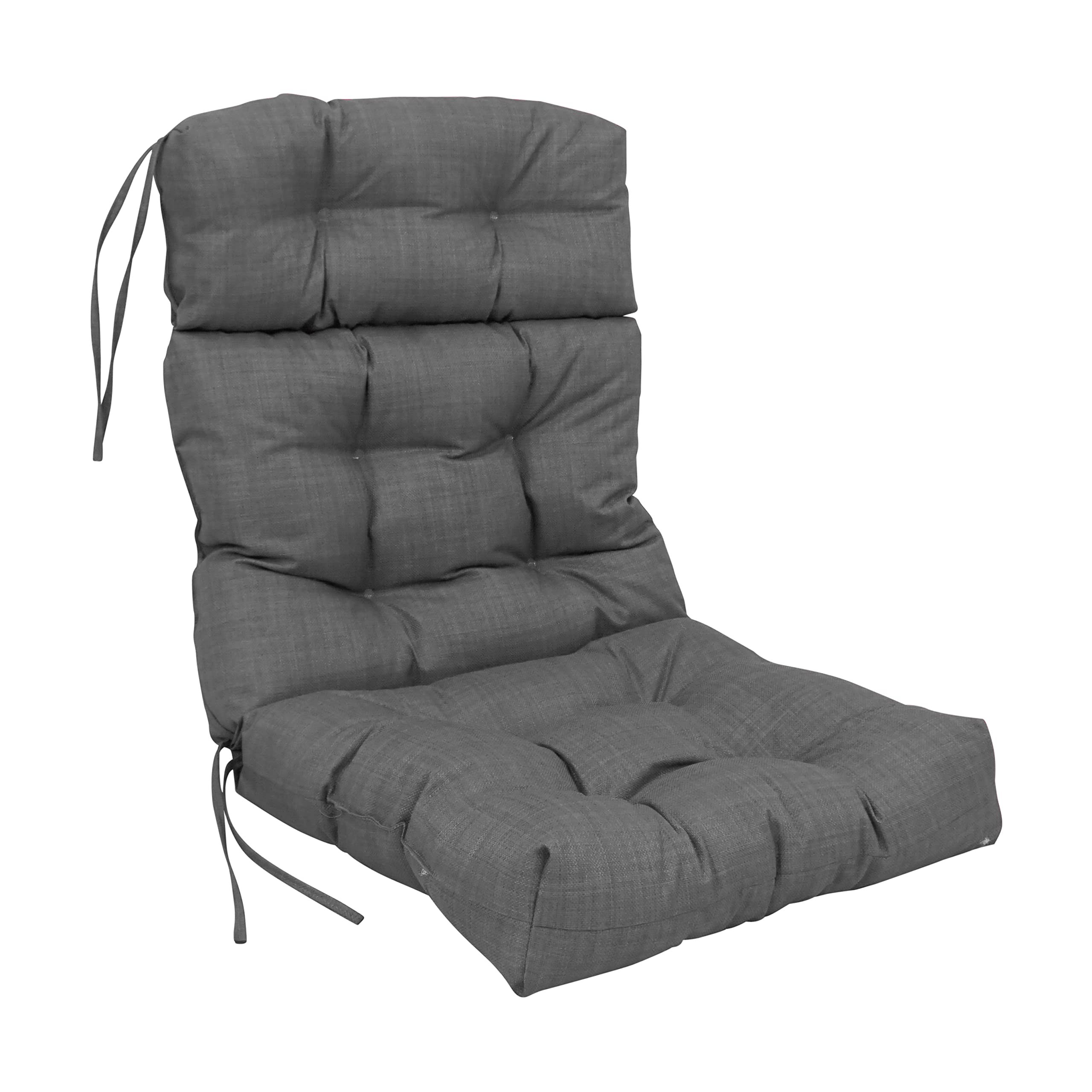 Blazing Needles Indoor/Outdoor Tufted Seat/Back Chair Cushion, 20 x 42, Cool Gray