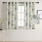 Mysky Home Floral Curtains Linen Style Curtains 63 Inch Length Semi Sheer Curtains Light Filtering Curtains For Living Room Bedr