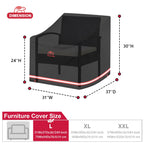 Turtle Life Patio Chair Cover, Heavy Duty Durable Waterproof Outdoor Lawn Armchair Deep Single Sofa Cover, Anti-Fading Cover For Chair, Black, 31' Wx 37' D X 30' H