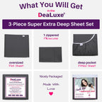 Dealuxe 21'' Sheet Set - Twin 3 Piece Set - Dark Grey