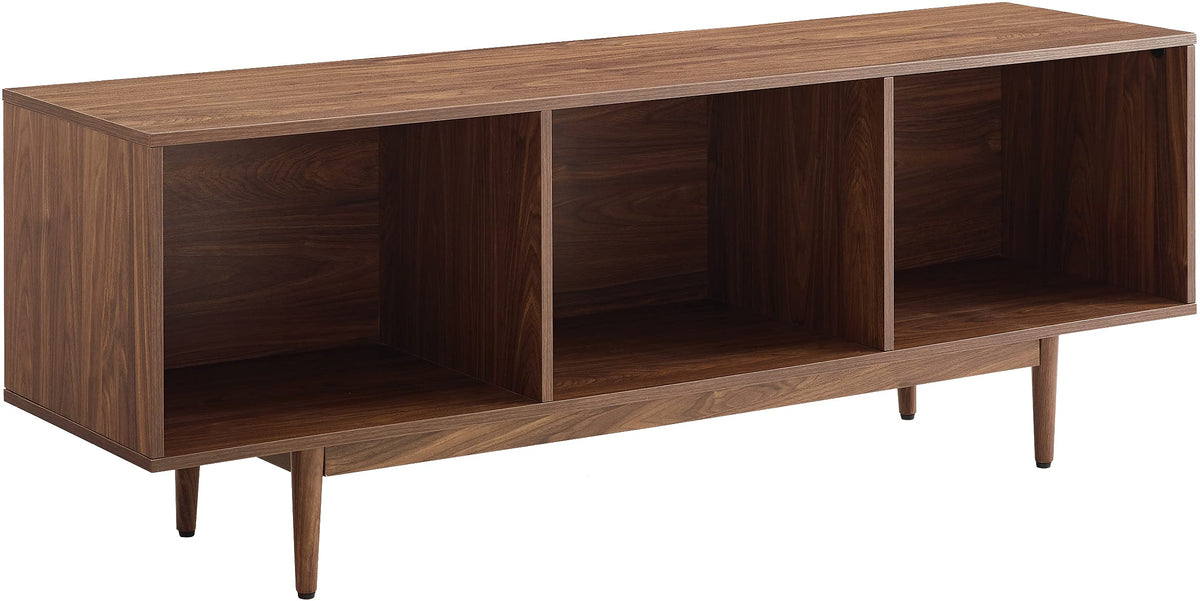 Crosley Furniture Liam Large Vinyl Record Storage TV Stand and Entertainment Center, Media Console, Walnut