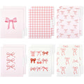 Yaomiao 12 Pcs 8.5 x 11 Inch Pink Bow File Folders Letter Size Bowknot Plaid Decorative File Organizers with 1/3 Cut Tab Cute Pr