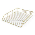 U Brands Metal Paper Tray, Letter Size, Desktop Accessory, Vena Collection, Gold, 3233U03-12