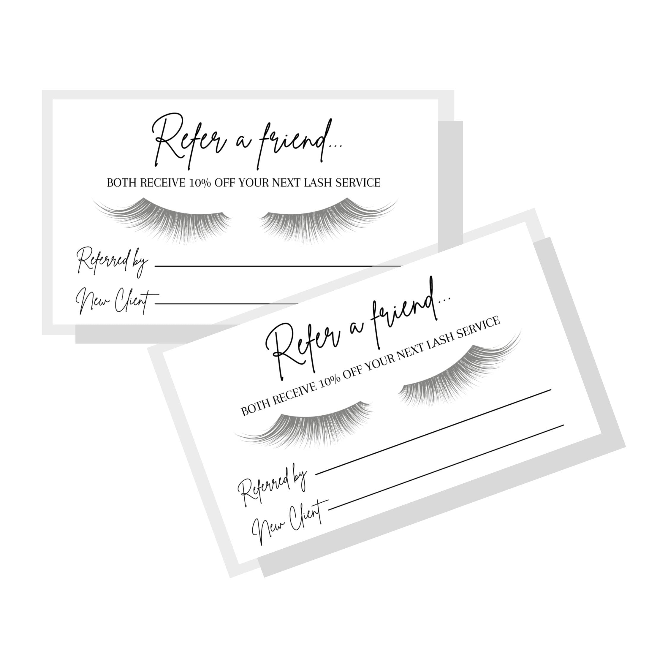 Referral Cards For Lash Extension Artists | 50 Pack | Referral Discount Card | 2X3.5' Inches Business Sized Cards | Lash Suppli