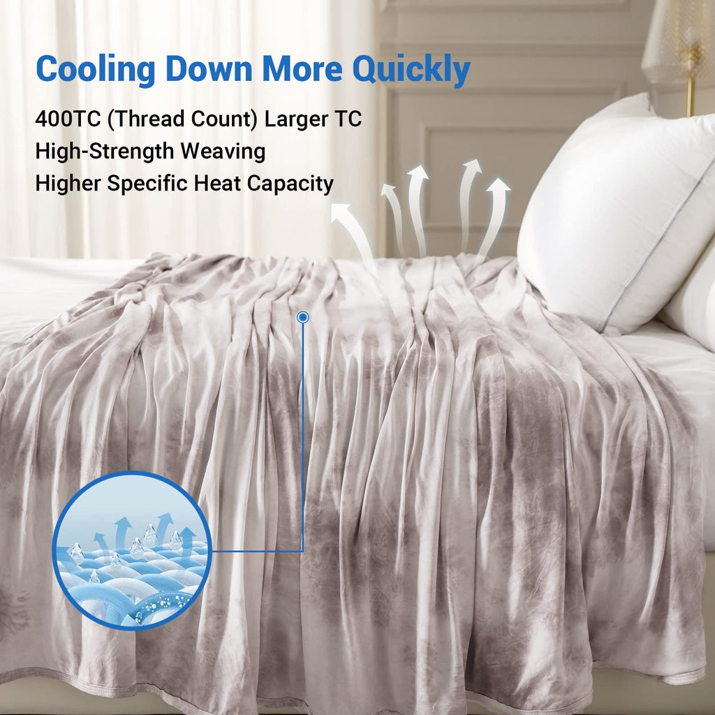 Topcee Cooling Blanket For Hot Sleepers Decorative Tie Dye,Absorbs Heat To Keep Body Cool For Night Sweats,100% Oeko-Tex Certifi