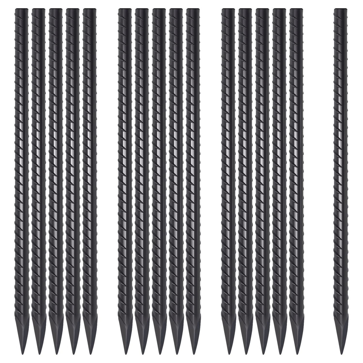 Rebar Stakes 24 Inch Landscape Timber Spikes (10 Pcs), Heavy Duty Straight Garden Plant Stakes For Concrete Forming, 1/2' Thick