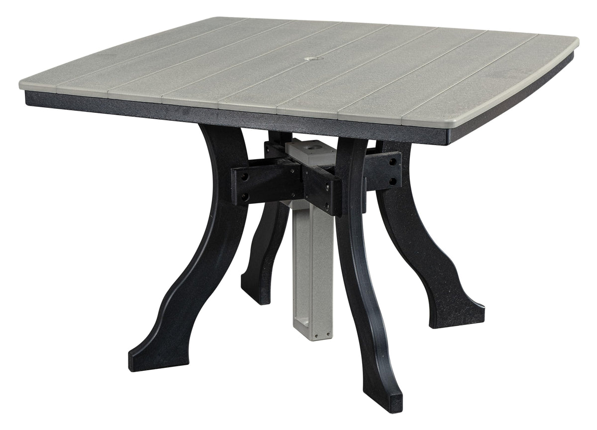 American Furniture Classics Dining Height Square Table, Light Grey With Black Base