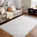 White Rugs for Bedroom Fluffy 4x6 ft Living Room Rug Non-Slip Area Rugs Shag Carpet for Nursery Kids PlayRoom Dorm Office Indoor
