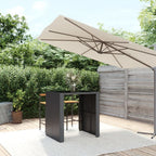 vidaXL Black Bar Table with Glass Top, Weather Resistant Poly Rattan & Sturdy Steel Frame, Easy to Clean Tempered Glass Tabletop - Ideal for Garden, Patio, Pub - 41.3"x31.5"x43.3" Dimensions