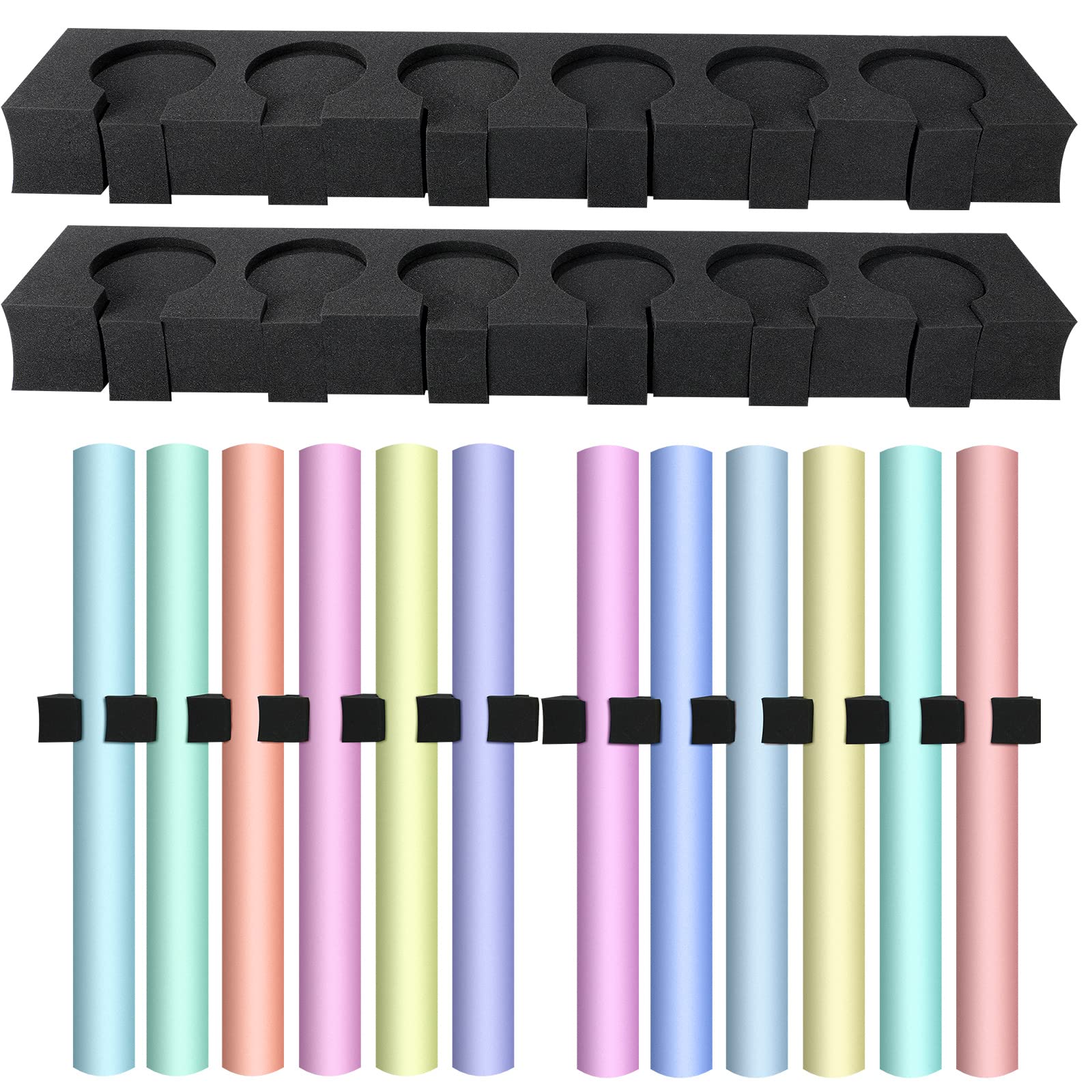 Colarr 2 Sets Seamless Paper Storage Clip Photo Backdrop Storage Rack 33 x 3 x 6 Inches Wall Mount Backdrop Holder Paper Rack fo