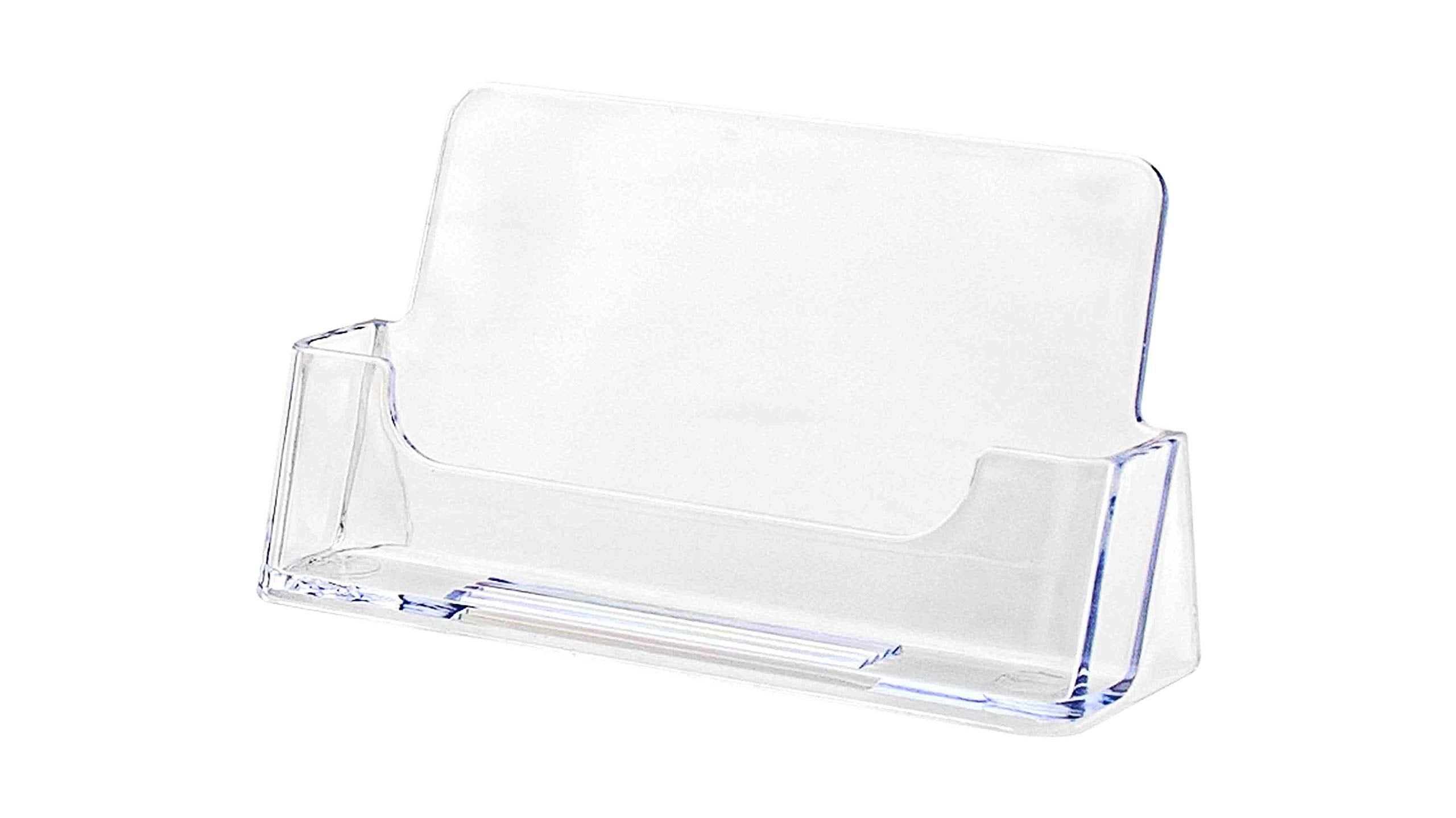 T'Z Tagz Brand 12 Pack - Clear Plastic Business Card Holder Display