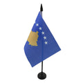 Kosovo Table Flag 4' X 6' - Kosovar Desk Flag 15 X 10 Cm - Black Plastic Stick And Base - Az Flag