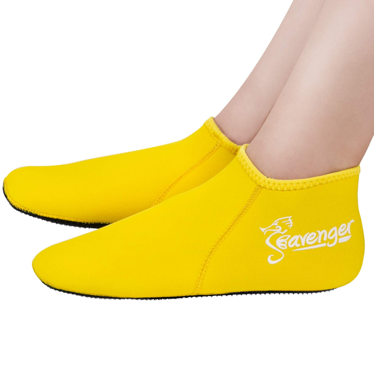 Seavenger Zephyr 3Mm Neoprene Socks  Wetsuit Booties For Scuba Diving, Snorkeling, Swimming (Yellow, X-Small)