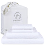 Threadmill 500 Thread Count Full Size 4 Pc Luxury Cotton Sheet Set, Jacquard Floria Hotel White, Silky Smooth Sheets with 16'' E