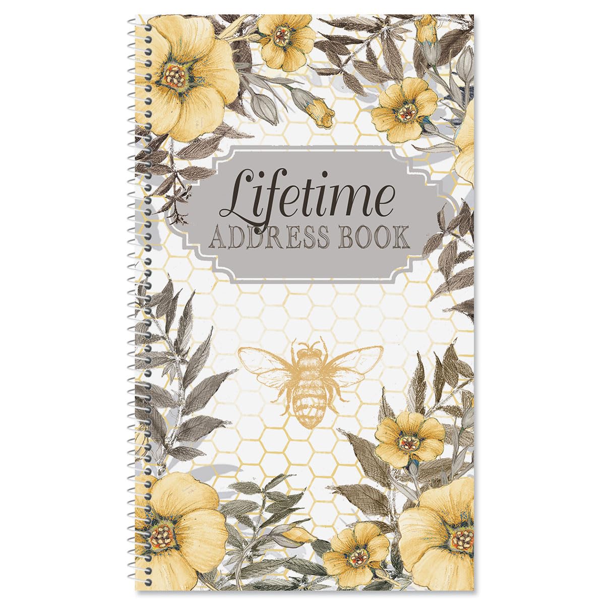 Current Sweet Bee Address Book - 94 Pages; Small 5' X 8-1/2' Size For Purse Or Office, Spiral Bound Soft Cover Organizer For C