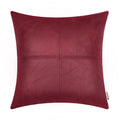 Brawarm Faux Leather Throw Pillow Covers 22 X 22 Inches, Burgundy Leather Pillow Cover, Hand Stitched Leather Decorative Pillow