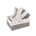 YRMT Macrame Storage Baskets Set of 3 Boho Decor Baskets for Organizing Decorative Paper Rope Woven Storage Basket with Liner Re