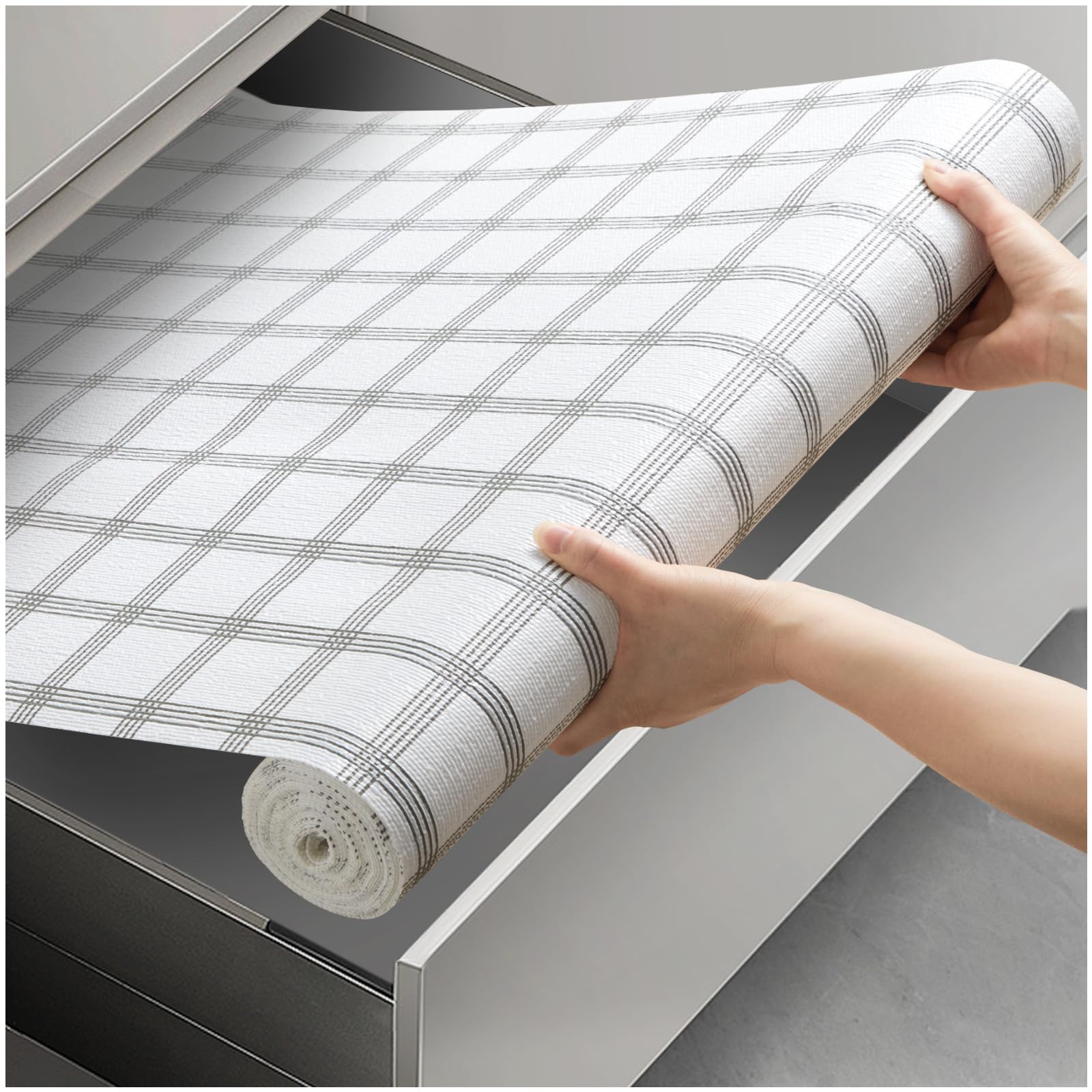 Viseeko Drawer and Shelf Liner for Kitchen Cabinet Liner Non-Adhesive Non-Slip Shelf Paper Thick Strong Grip Waterproof Contact 