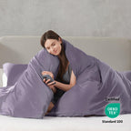 Nestl Grayish Purple Duvet Cover Full Size - Soft Prewashed Full Size Duvet Cover Set, 3 Piece, With Zipper Closure, 1 Duvet Cover 80X90 Inches And 2 Pillow Shams - No Comforter