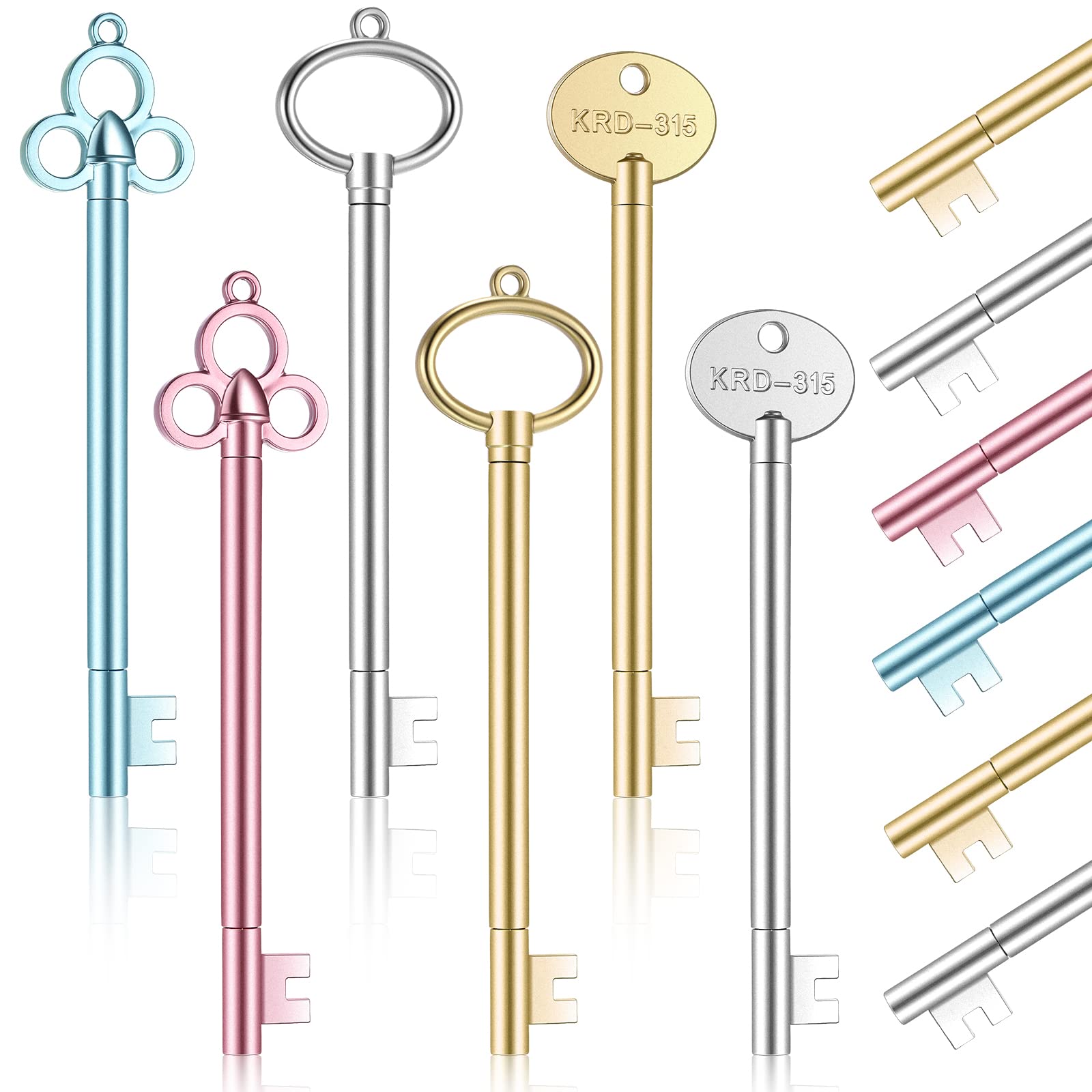 Thenshop 96 Pcs Retro Key Shape Pen Bulk Vintage Key Pens Gel Ink Pens Cute Novelty Pens Black Fine Point Key Pen Fun Refills Pe