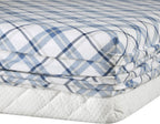 Comfort Spaces Cotton Flannel Breathable Warm Deep Pocket Sheets With Pillow Case Bedding, King, Blue Plaid 4 Piece