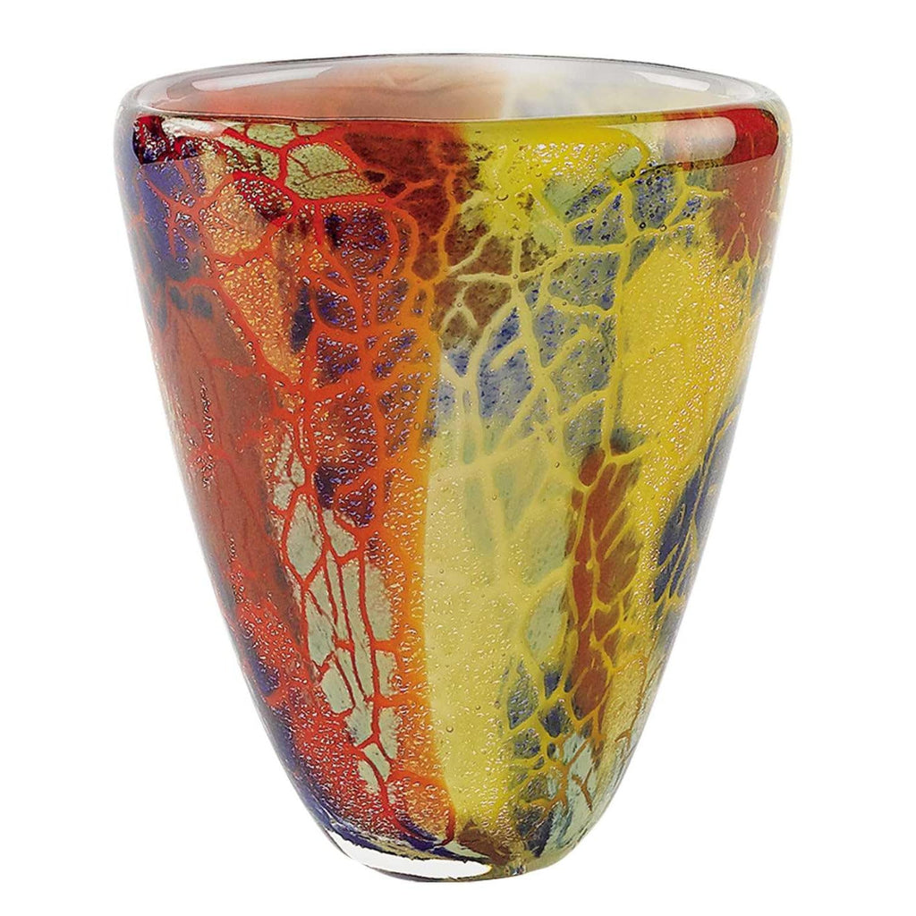 8' Multicolor Art Glass Oval Vase