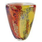 8' Multicolor Art Glass Oval Vase